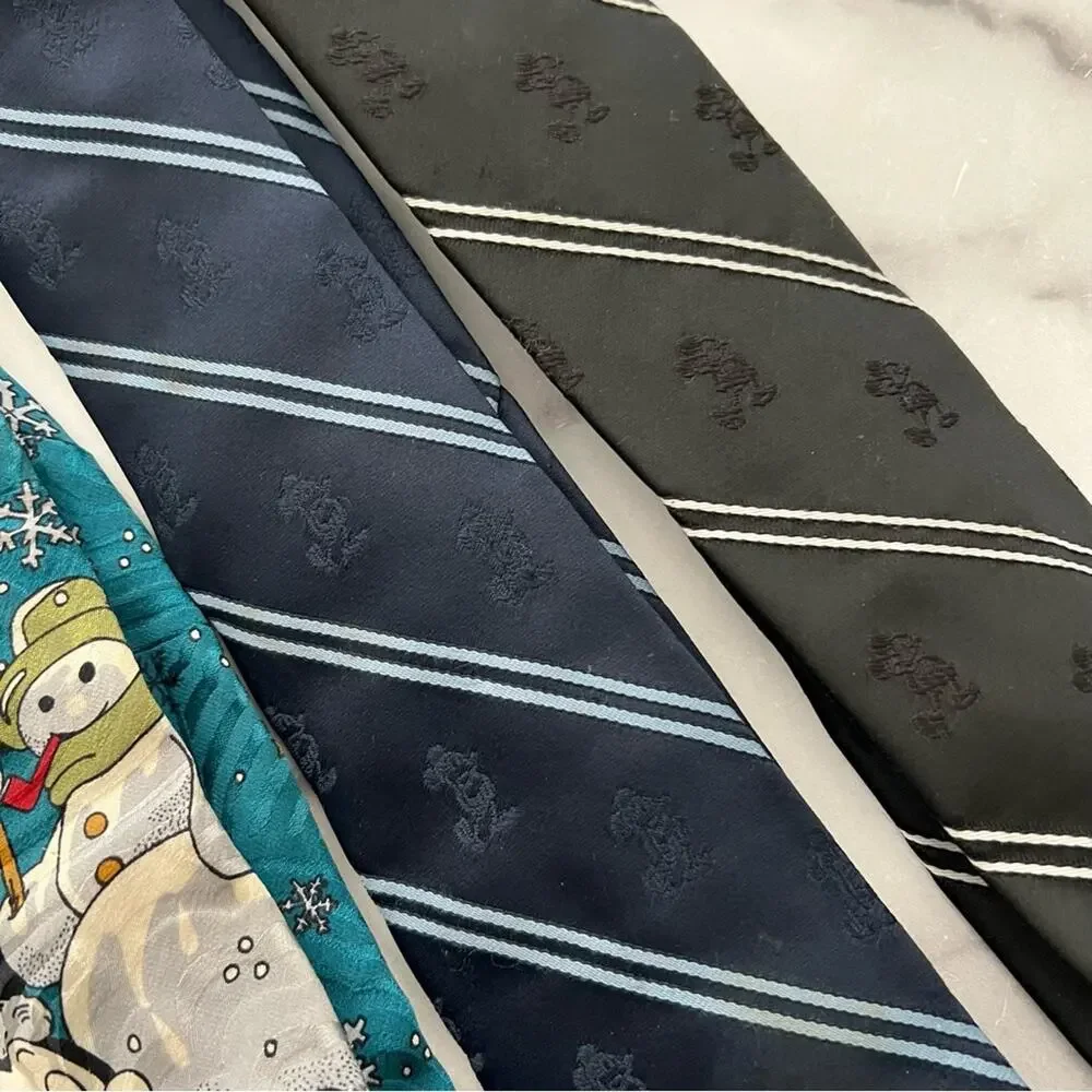 3x Vintage Mickey Mouse Ties Cervantes Time Out Christmas